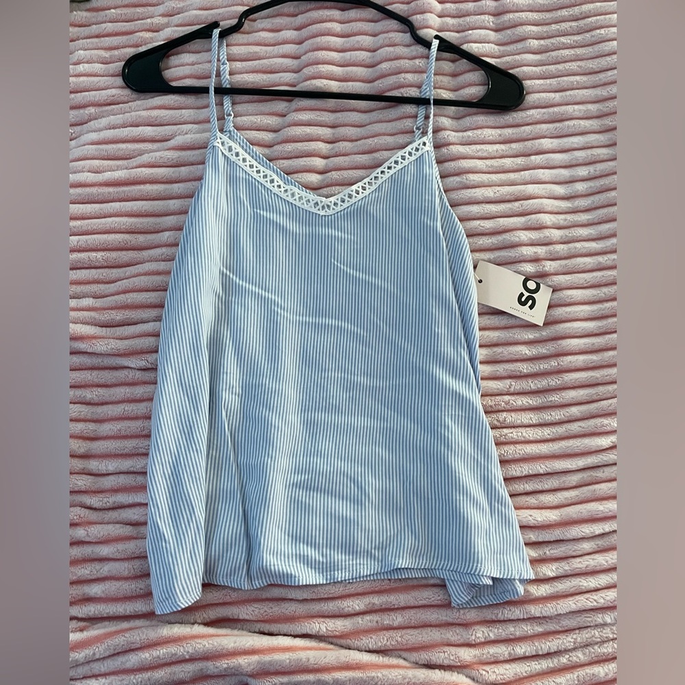 White and Blue Tank Top